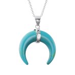 Western Jewelry Boho Crescent Moon Pendant Necklace with Turquoise and Onyx - Image 6