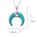Western Jewelry Boho Crescent Moon Pendant Necklace with Turquoise and Onyx - Image 12