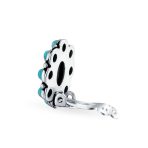 Set of 2 Turquoise & Multicolor Gemstones Clip-On Earrings Sterling Silver - Image 5
