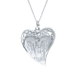 Gemstone Turquoise Filigree Heart Pendant & Stud Earrings Set Sterling Silver - Image 4
