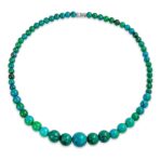 Set of 2 Graduated Blue Turquoise Black Onyx Bead Strand Necklace 18 Inch - Image 3