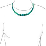 Set of 2 Graduated Blue Turquoise Black Onyx Bead Strand Necklace 18 Inch - Image 4