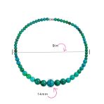 Set of 2 Graduated Blue Turquoise Black Onyx Bead Strand Necklace 18 Inch - Image 5