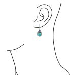 Southwestern Dangle Gemstone Earrings Turquoise Lapis Silver - Image 3