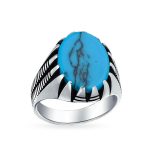 Animal Claw Large Oval Black Onyx Signet Ring Oxidized Silver Handmade In Turkey - Image 2