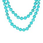 10MM Ball Bead 36 Inch Long Strand Double Wrap Blue Turquoise Necklace