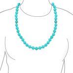 10MM Ball Bead 36 Inch Long Strand Double Wrap Blue Turquoise Necklace - Image 4