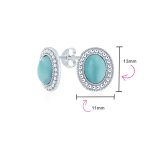 Classic Black Onyx Semi Precious Gemstone Milgrain Bezel Halo Oval Stud Earrings .925 Sterling Silver - Image 7