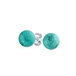 Classic 6MM Light Orange Coral Gemstone Drop Ball Earrings in Sterling Silver - Image 6