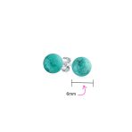 Classic 6MM Light Orange Coral Gemstone Drop Ball Earrings in Sterling Silver - Image 36