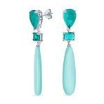 Linear Multi Color Chandelier Elongated Long Teardrop Dangling Earrings - Image 3