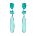 Linear Multi Color Chandelier Elongated Long Teardrop Dangling Earrings - Image 7