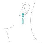 Linear Multi Color Chandelier Elongated Long Teardrop Dangling Earrings - Image 11