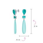 Linear Multi Color Chandelier Elongated Long Teardrop Dangling Earrings - Image 15