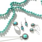 Native American Style Multi Color Stones Lapis Turquoise Coral Drop Earrings .925 Sterling Silver - Image 5