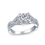2CTW Round Solitaire Cubic Zirconia Engagement Ring Set CZ Pave Filigree Band .925 Sterling Silver