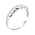 Twisted Rope Cable Silver Ring Braided Dome Croissant Design Sterling Silver