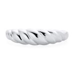 Twisted Rope Cable Silver Ring Braided Dome Croissant Design Sterling Silver - Image 2