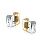 Unisex Minimalist Geometric Hoop Huggie Earrings 14K Gold Plated Sterling Silver - Image 8