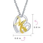 Mother Day Words MOM Heart Pendant Necklace Mother Two Tone Rose Gold Plated .925 Sterling Silver - Image 4