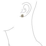 Twisted Cable Love Knot Clip-On Earrings Two-Tone Black Gold - Image 2