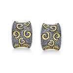 Set of 2 Greek & Bali Swirl Clip-On Earrings Half Hoop Gold - Image 2