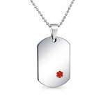 Medical ID Dog Tag Stainless Pendant Necklace 20 Inch - Image 5