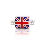 Red White Blue Union Jack Charm Bead Sterling Silver for European Bracelet - Image 2