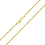Classic Solid Strong Yellow 10K Gold Twist Cable Rope Chain Necklace 3MM 16 Inch - Image 4
