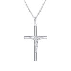 Religious Jewelry Jesus Crucifix Cross Pendant Necklace .925 Sterling Silver