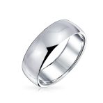 Plain 5MM Classic Dome Wedding Band Ring .925 Sterling Silver Comfort Fit