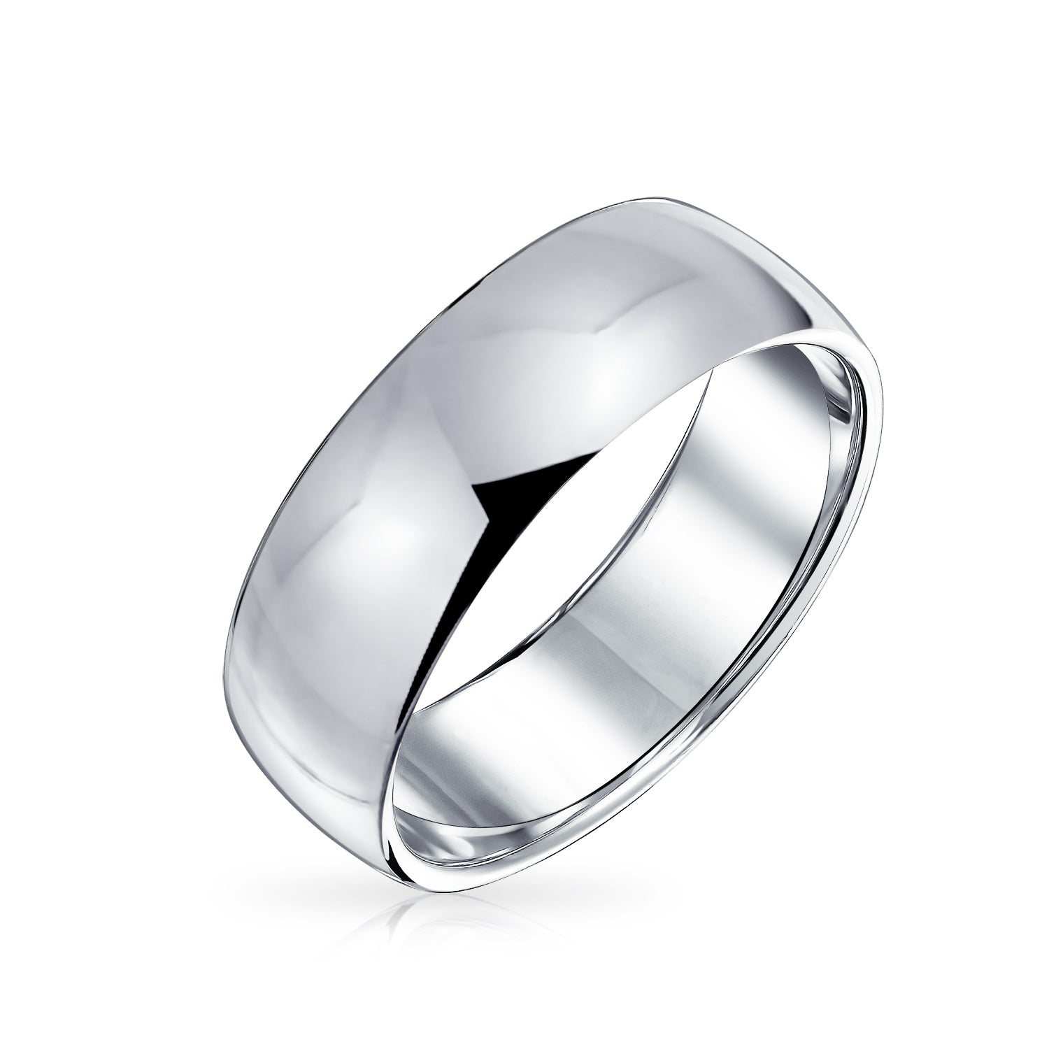 unisex-ring-silver-wedding-band-sterling_gs-wedband-6mm_1 Plain 5MM Classic Dome Wedding Band Ring .925 Sterling Silver Comfort Fit - Image 1