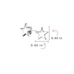 Set of 2 Patriotic Celestial Rock Star Stud Earrings Black Plated Steel 10MM - Image 4