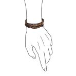 Unisex Wrap Bracelet Two Tone Multi Strand with Tiger Eye & Black Onyx Beads - Image 6