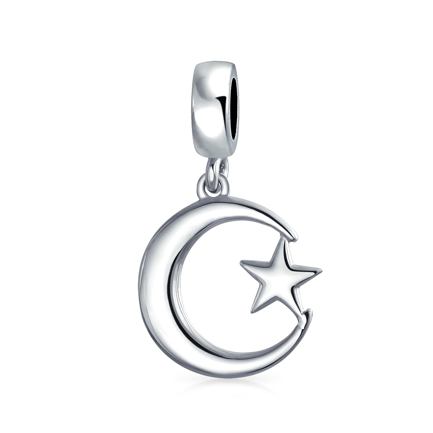 united-in-islam-bead-charm_ayl-hsd-905-az_1 Inspirational Celestial Moon Star Dangle Charm Bead Sterling Silver for Bracelet - Image 1