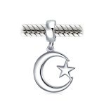 Inspirational Celestial Moon Star Dangle Charm Bead Sterling Silver for Bracelet - Image 3
