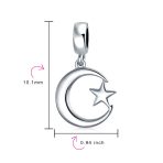 Inspirational Celestial Moon Star Dangle Charm Bead Sterling Silver for Bracelet - Image 4