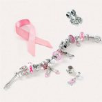 Radiant Pink Ribbon Hope Breast Cancer Survivor Charm Bead - Sterling Silver - Image 4