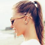 Goth Spike Arrow Earring Jacket with CZ Black 14k Gold Plated Sterling Silver - Image 9