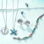 Tropical Vacation Beach Multi Color Flip Flop Sandal Created Opal Bracelet .925 Sterling Silver - Image 6