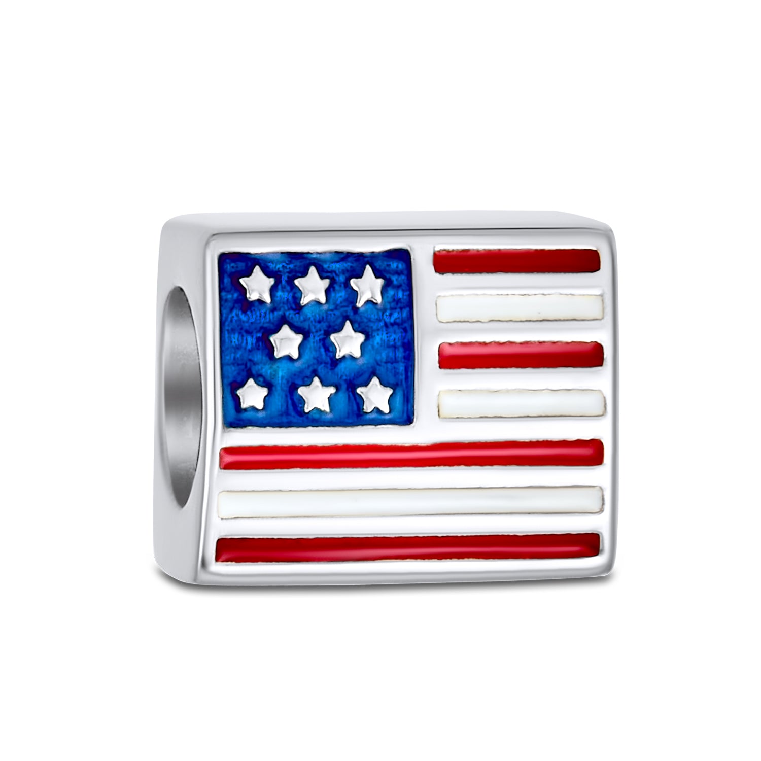 usa-american-flag-bead-pandora_pbx-df-sb-1089_1 Patriotic USA Flag Star Charm Bead in Sterling Silver for European Bracelets - Image 1