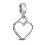 Patriotic Flag Heart Dangle Charm Bead Sterling Silver for European Bracelet - Image 2