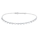 American USA Patriotic Celestial Rock Star Super Stars Thin Collarbone Necklace Sterling Silver Adjustable
