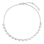American USA Patriotic Celestial Rock Star Super Stars Thin Collarbone Necklace Sterling Silver Adjustable - Image 2