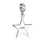 Patriotic Flag Star Dangle Charm Bead Sterling Silver for European Bracelet - Image 3