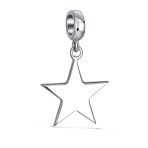 Patriotic Flag Star Dangle Charm Bead Sterling Silver for European Bracelet - Image 2