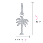 Hawaiian Palm Tree Dangle Chandelier Earrings CZ Cubic Zirconia Sterling Silver - Image 4