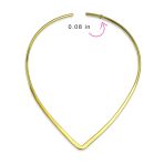 Slender V Shape Choker Necklace for Teens 14K Yellow Gold Plated Modern Style - Image 3