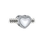 Initial Alphabet Bead Charm A-Z Crystal Heart Sterling Silver for Bracelet - Image 2