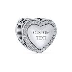 Initial Alphabet Bead Charm A-Z Crystal Heart Sterling Silver for Bracelet - Image 4